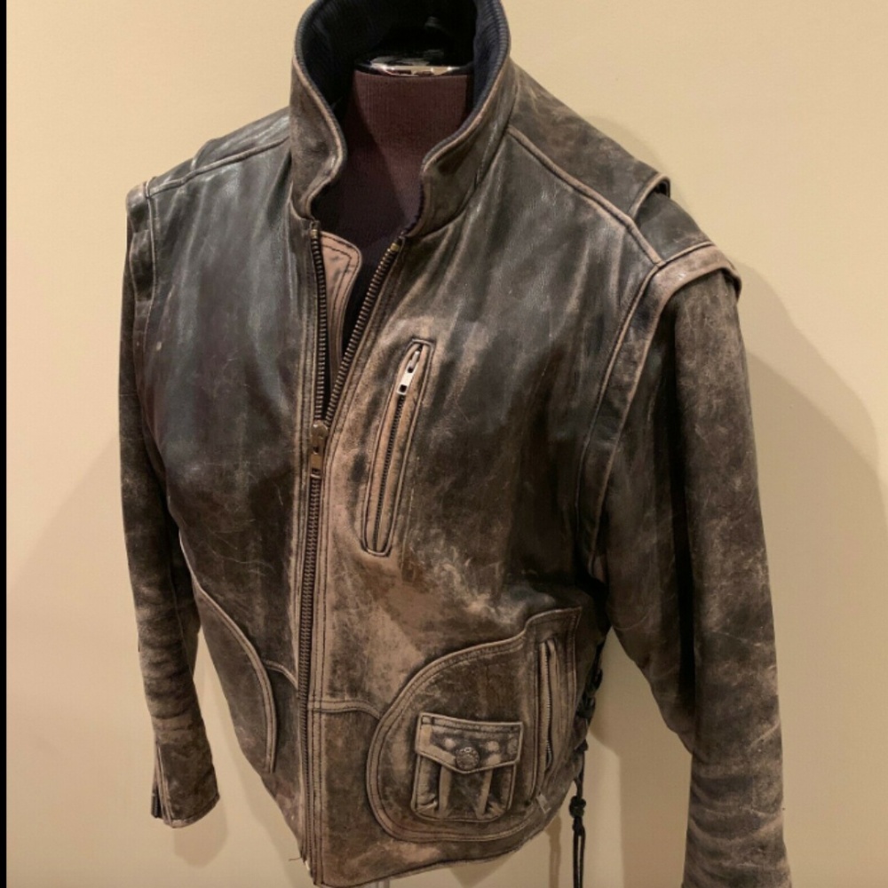 VTG Harley Davidson Panhead Leather Coat Vest